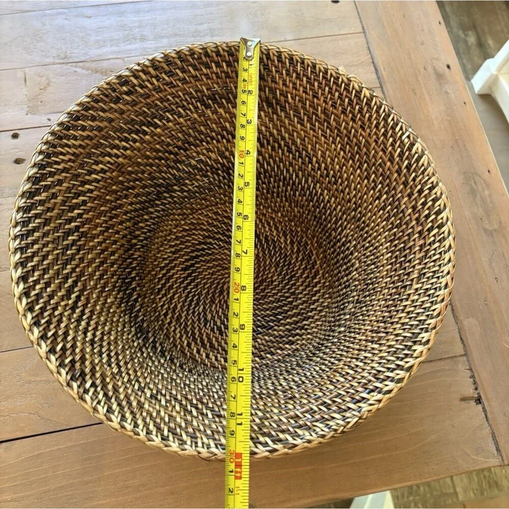 Tommy Bahama Handcrafted Woven Rattan Basket New With Tags